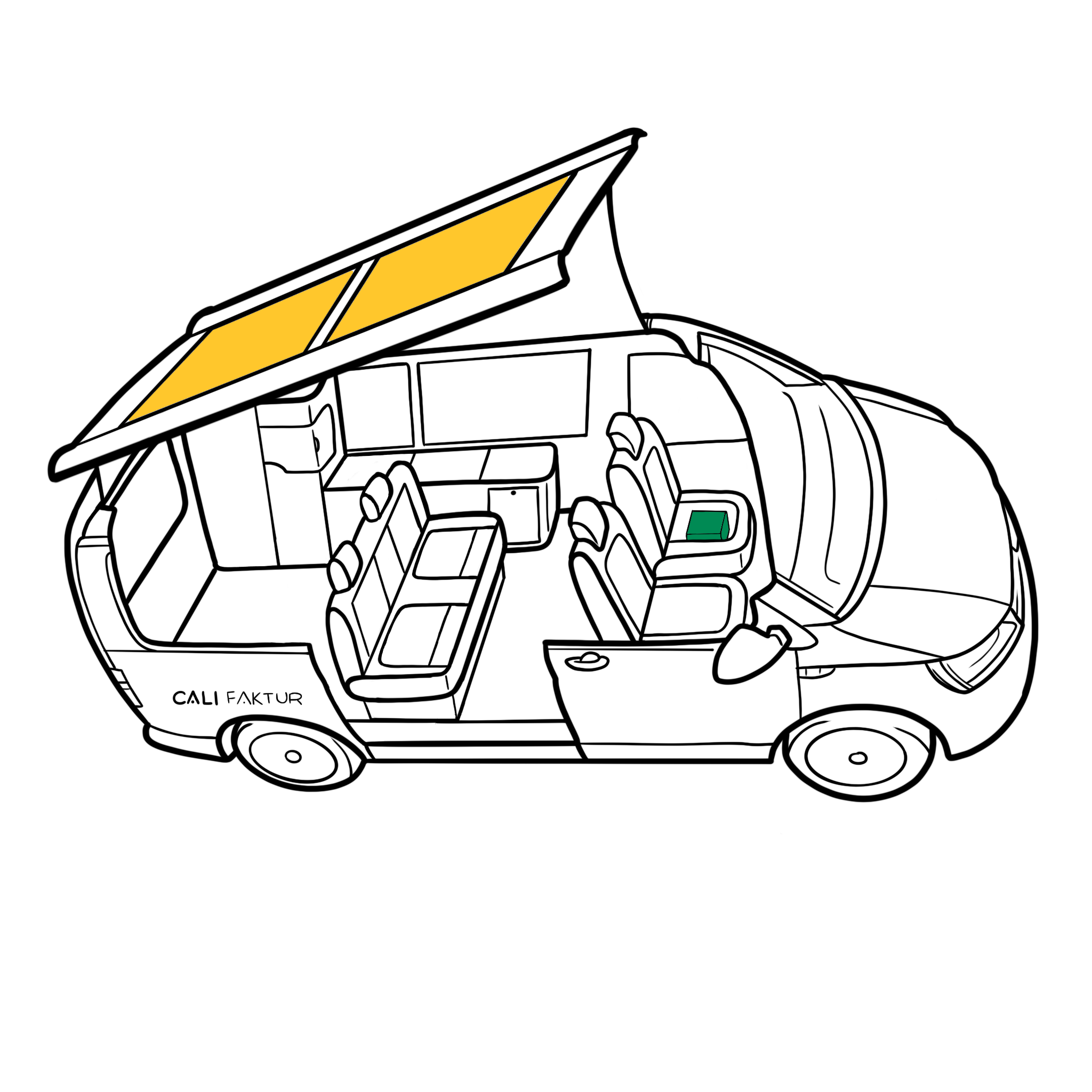 Califaktur Self-Sufficiency Package PRO VW California T6.1 Ocean Coast – Lithium 170Ah - Solar Module 310Wp